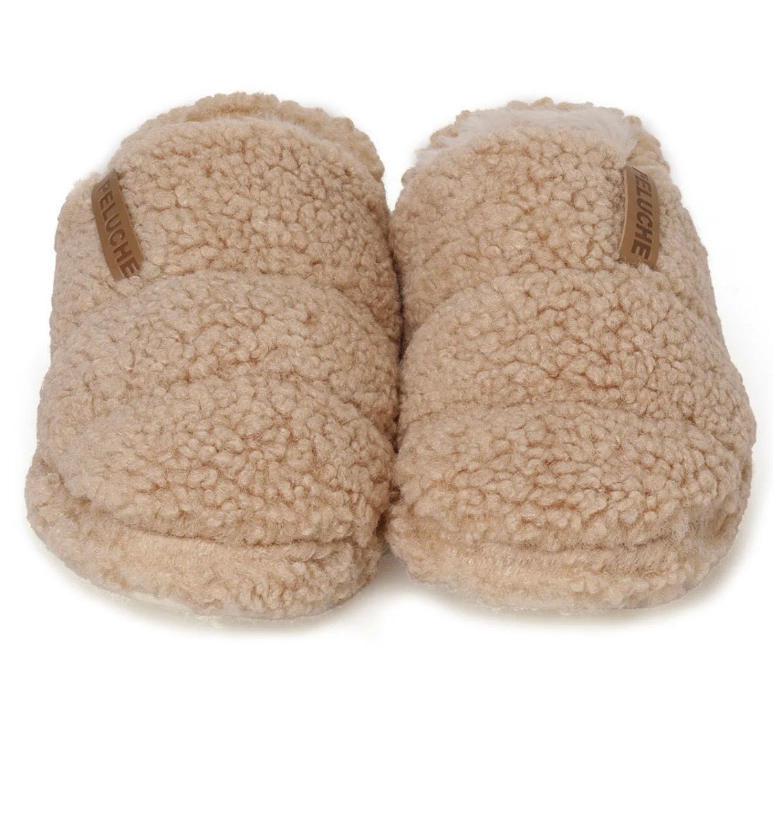 PELUCHE-TEDDY- Kapcie Damskie Camel