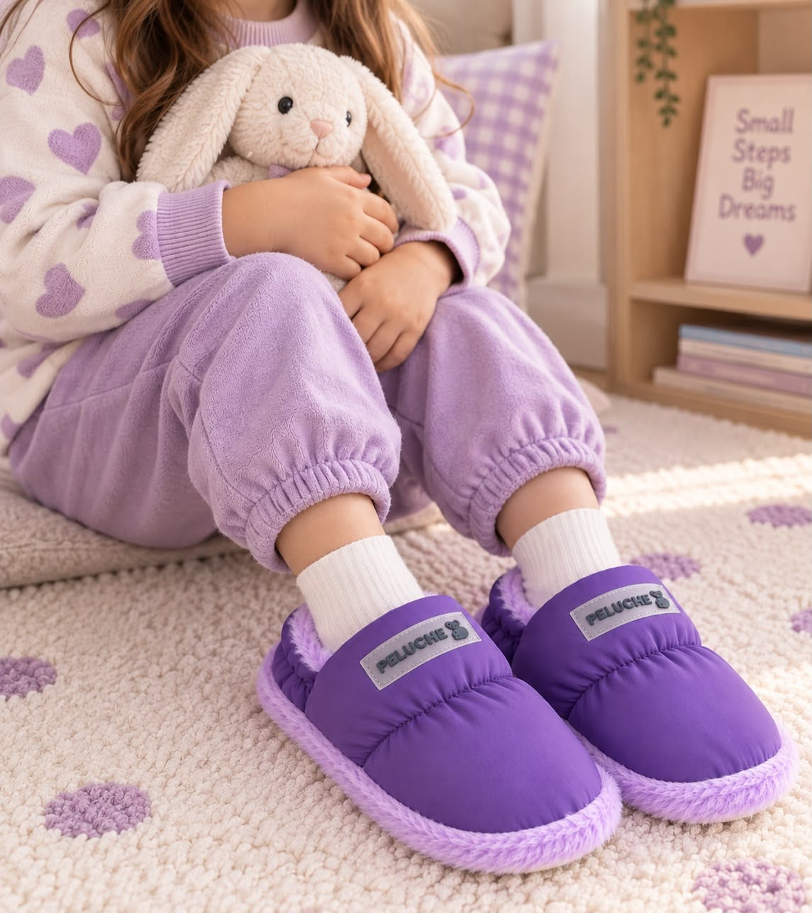 PELUCHE -PARACHUTE-  Kapcie Dziecięce Fioletowe