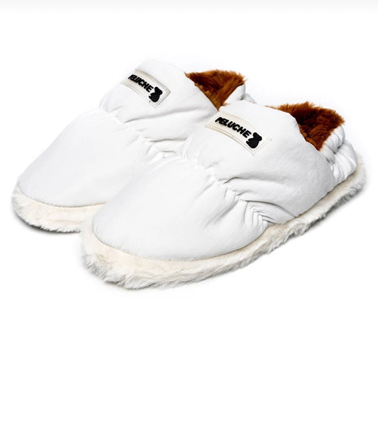 PELUCHE Białe Kapcie