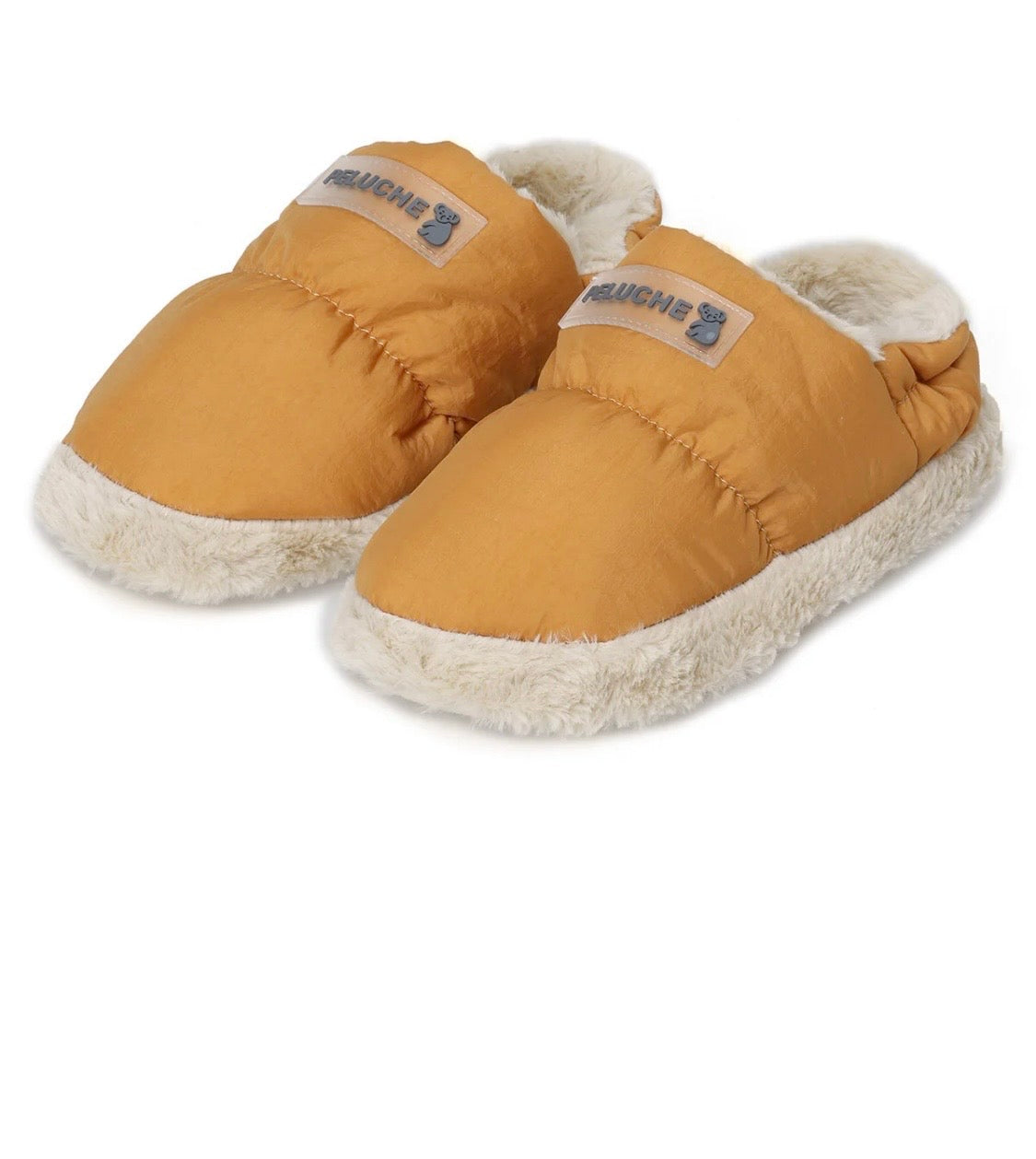 PELUCHE Złote kapcie